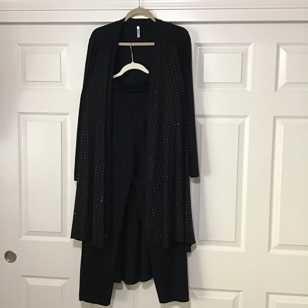 Blue Sky Black Outfit with Silver Accents